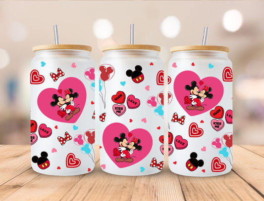 Valentines Mouse Hearts - 16 oz / 20 oz Libby UV DTF Wrap