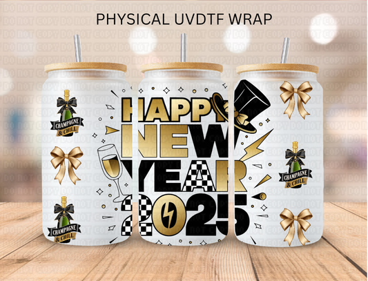 Firework New Year 2025 - 16 oz / 20 oz Libby UV DTF Wrap