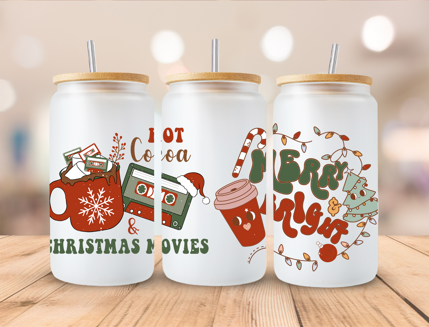 Christmas Movies - 16oz Libby UV DTF Wrap