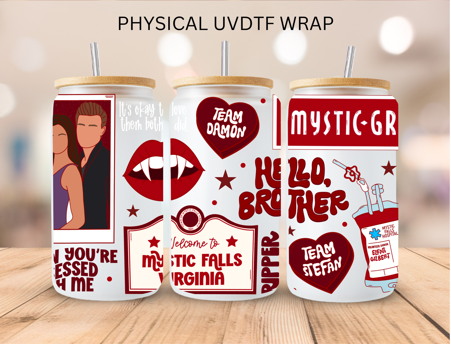 Vampire Mystic Falls - 16 oz / 20 oz Libby UV DTF Wrap