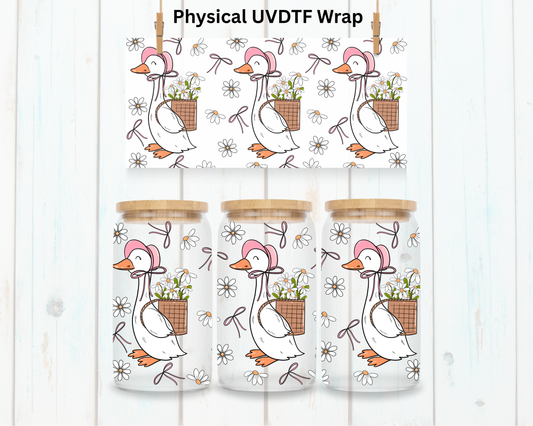 Goose Duck and Flowers - 16 oz / 20 oz Libby UV DTF