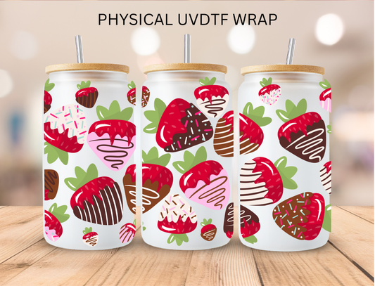 Valentines Chocolate Strawberries - 16 oz / 20 oz Libby UV DTF