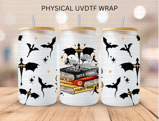 Fourth Wing Book Stack Dragons - 16 oz / 20 oz Libby UV DTF Wrap