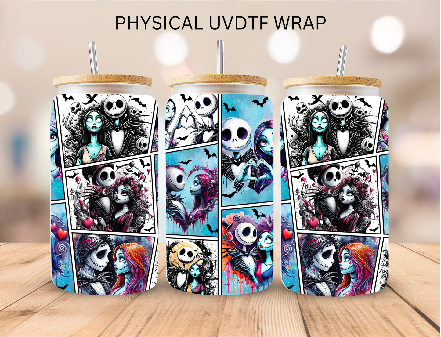 Pumpkin King And Queen Collage - 16 oz / 20 oz Libby UV DTF Wrap