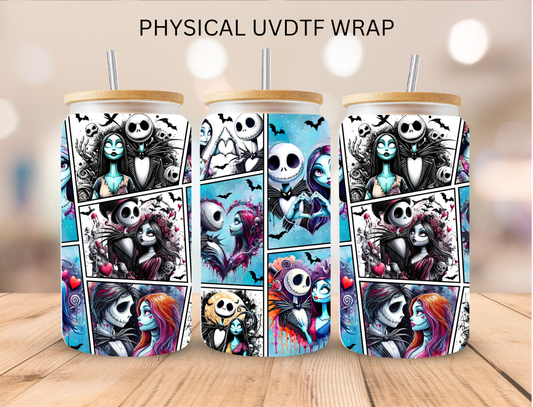 Pumpkin King And Queen Collage - 16 oz / 20 oz Libby UV DTF Wrap