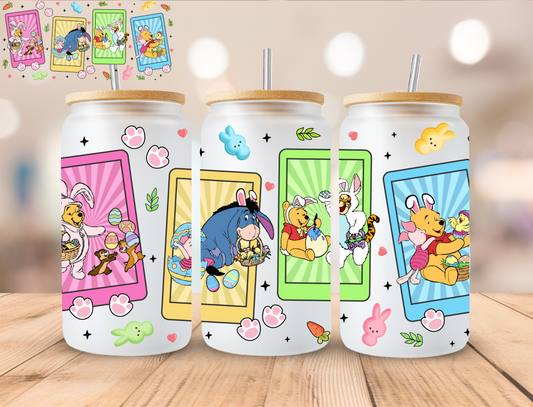 Easter Yellow Bear Cards - 16 oz / 20 oz Libby UV DTF Wrap