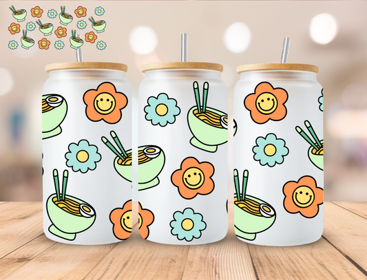 Floral Ramen - 16 oz / 20 oz Libby UV DTF Wrap