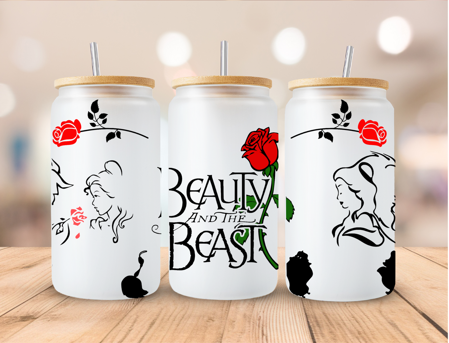 Silo Beauty And Beast - 16 oz / 20 oz Libby UV DTF Wrap