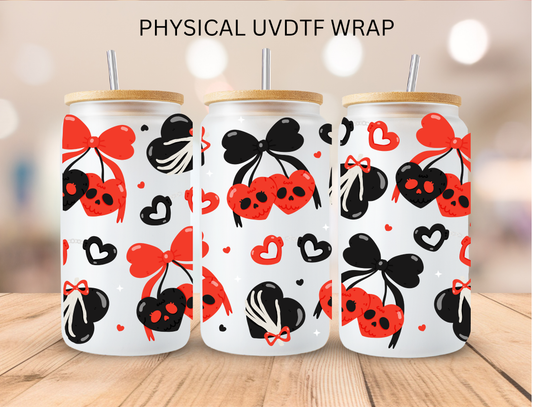Valentines Skull Cherries - 16 oz / 20 oz Libby UV DTF
