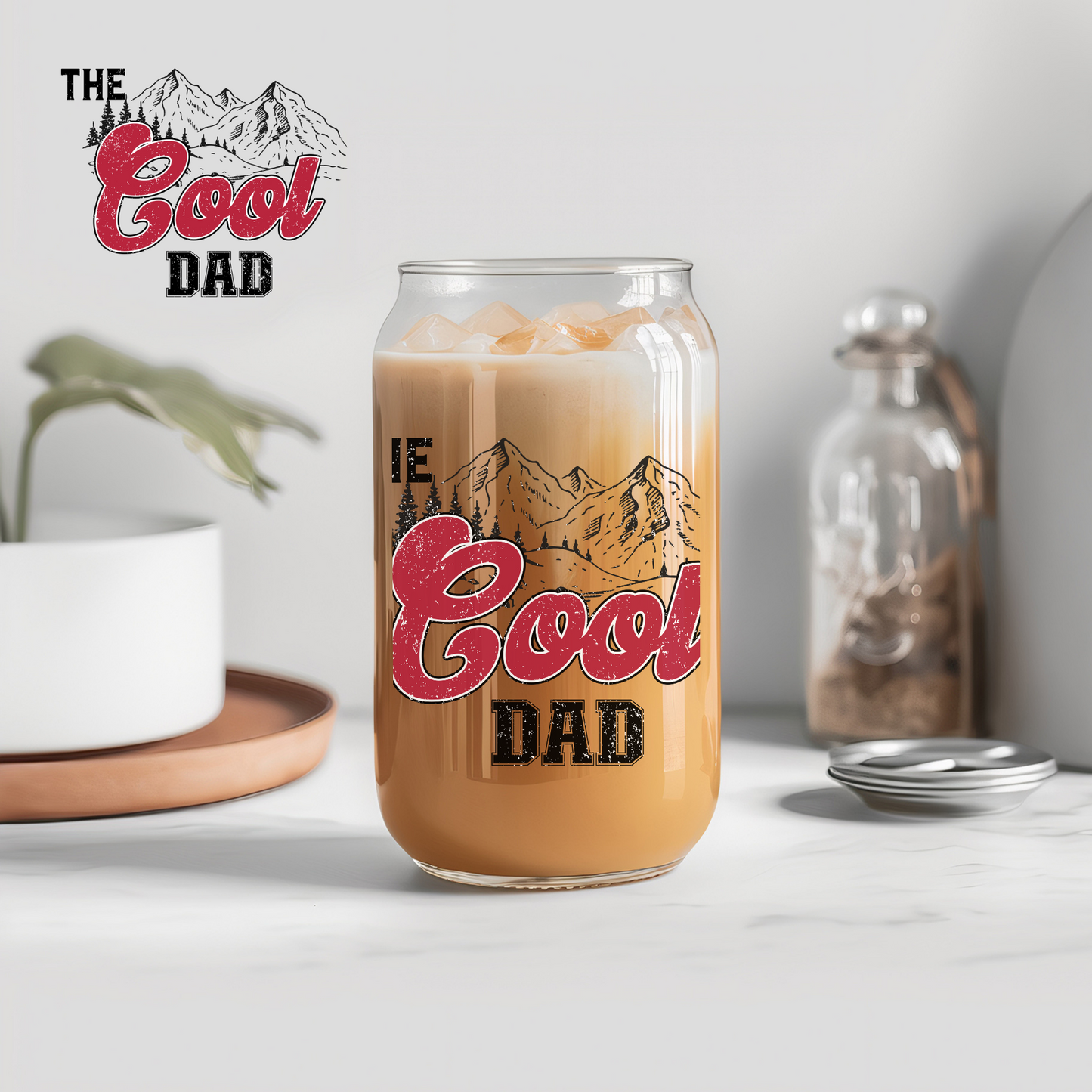 The Cool Dad - 16 oz Libby UV DTF Wrap
