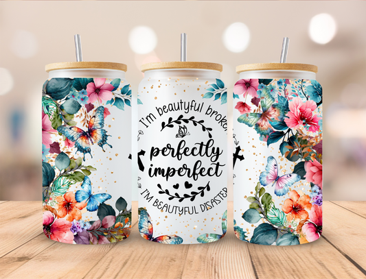 Floral Perfectly Imperfect - 16 oz / 20 oz Libby UV DTF Wrap
