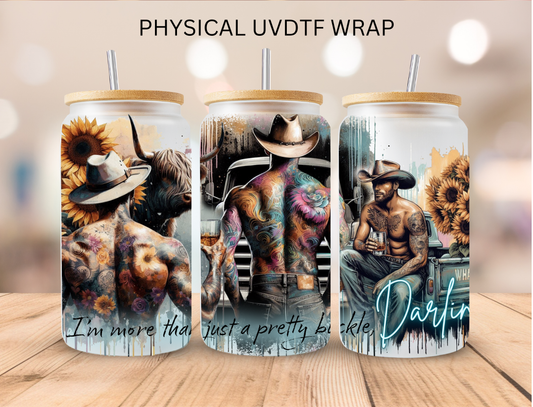 Shirtless Cowboys (2) - 16 oz / 20 oz Libby UV DTF Wrap