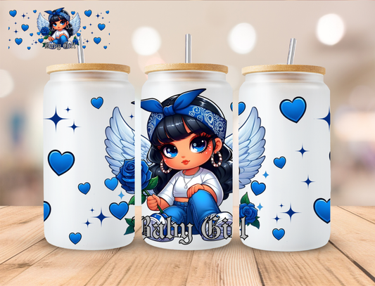 Blue Baby Girl - 16 oz / 20 oz Libby UV DTF Wrap