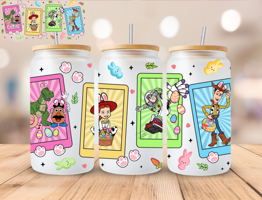 Easter Toy Friends Cards - 16 oz / 20 oz Libby UV DTF Wrap