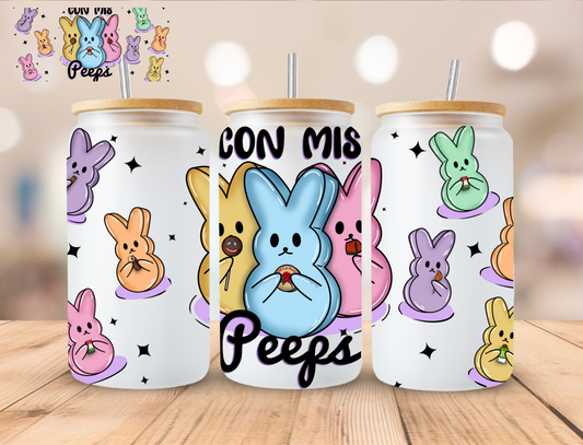 Con Mis Peeps - 16 oz / 20 oz Libby UV DTF Wrap EXCLUSIVE DESIGN