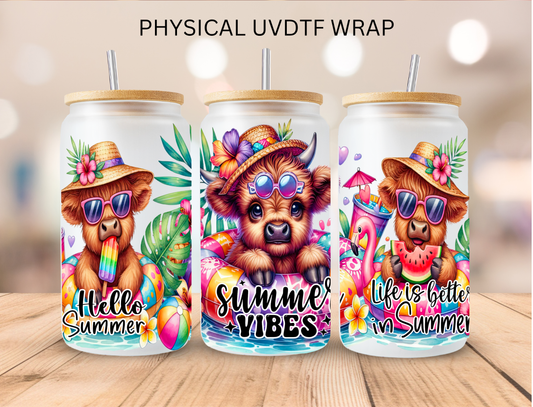 Heifer Cow Summer Vibes - 16 oz / 20 oz Libby UV DTF Wrap