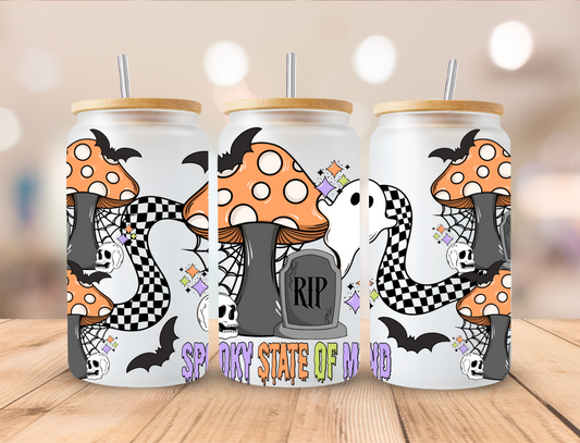 Halloween Spooky State Of Mind - 16 oz / 20 oz Libby UV DTF Wrap LYTTLE EXCLUSIVVE DESIGN