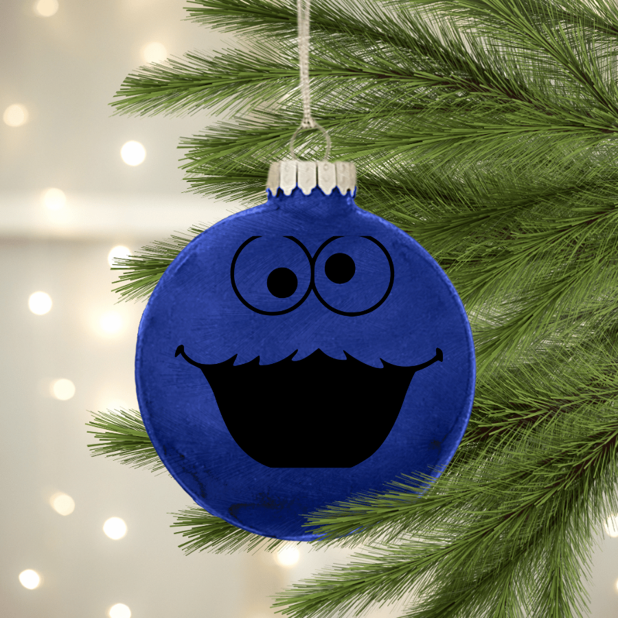 Cookie Monster UV DTF Christmas Ornament Decal