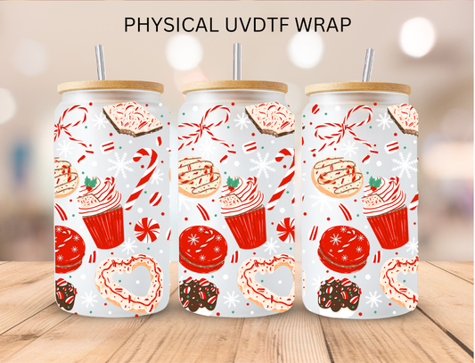 Christmas Peppermint Treats - 16 oz / 20 oz Libby UV DTF Wrap