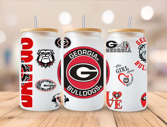 Football Bulldogs - 16oz Libby UV DTF Wrap