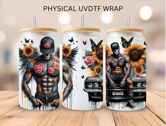 Shirtless Car Guy - 16 oz / 20 oz Libby UV DTF Wrap