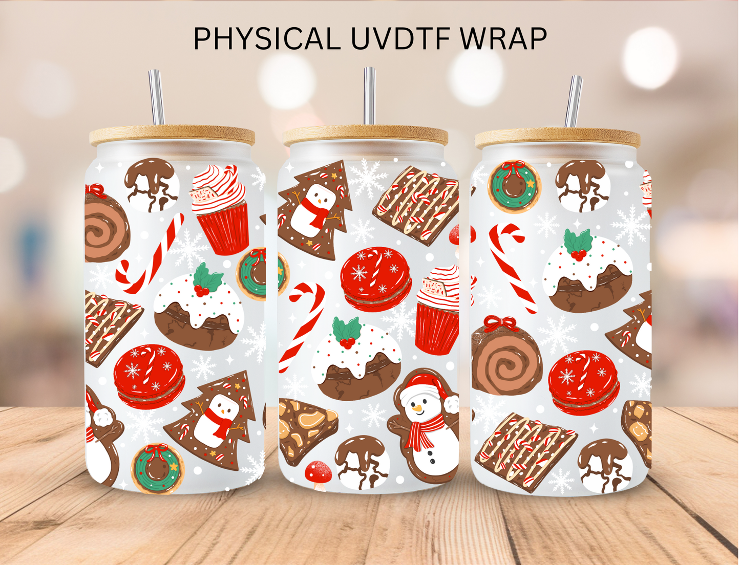 Christmas Chocolate Treats - 16 oz / 20 oz Libby UV DTF Wrap