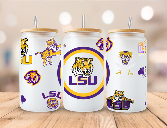 Football Tiger - 16oz Libby UV DTF Wrap