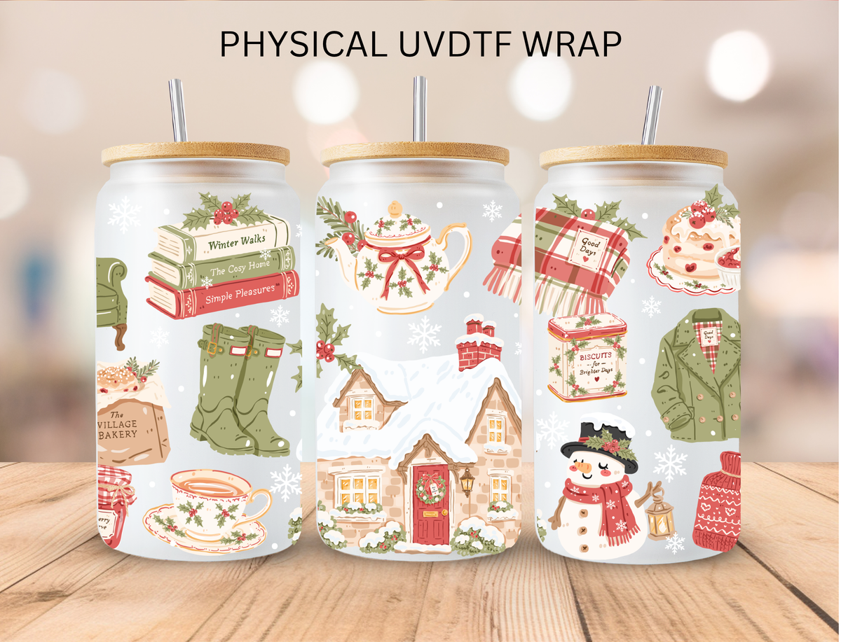 Christmas Winter Walks - 16 oz / 20 oz Libby UV DTF Wrap