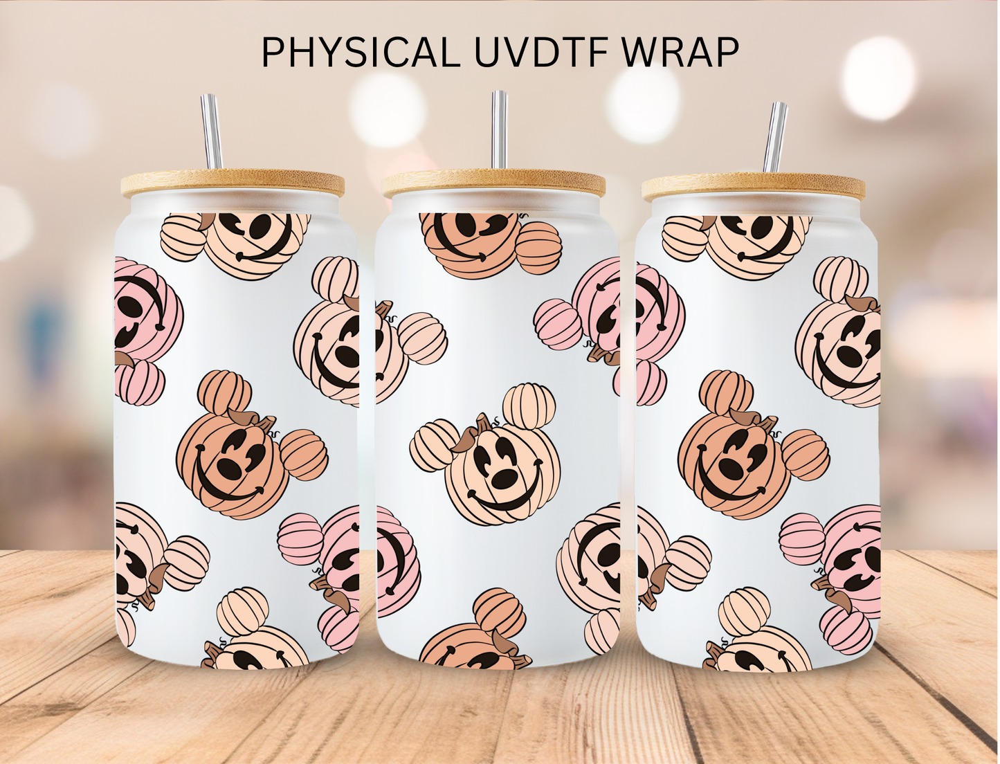 Fall Mouse Pumpkins - 16 oz / 20 oz Libby UV DTF Wrap