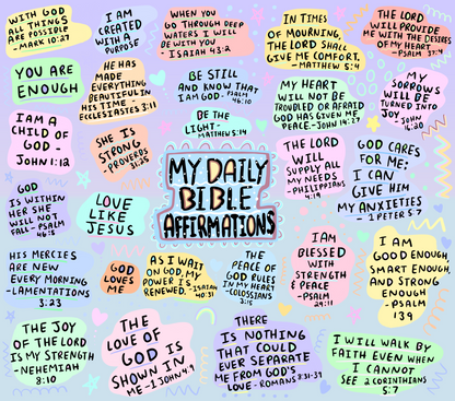 My Daily Bible Affirmations - 20 Oz Sublimation Transfer