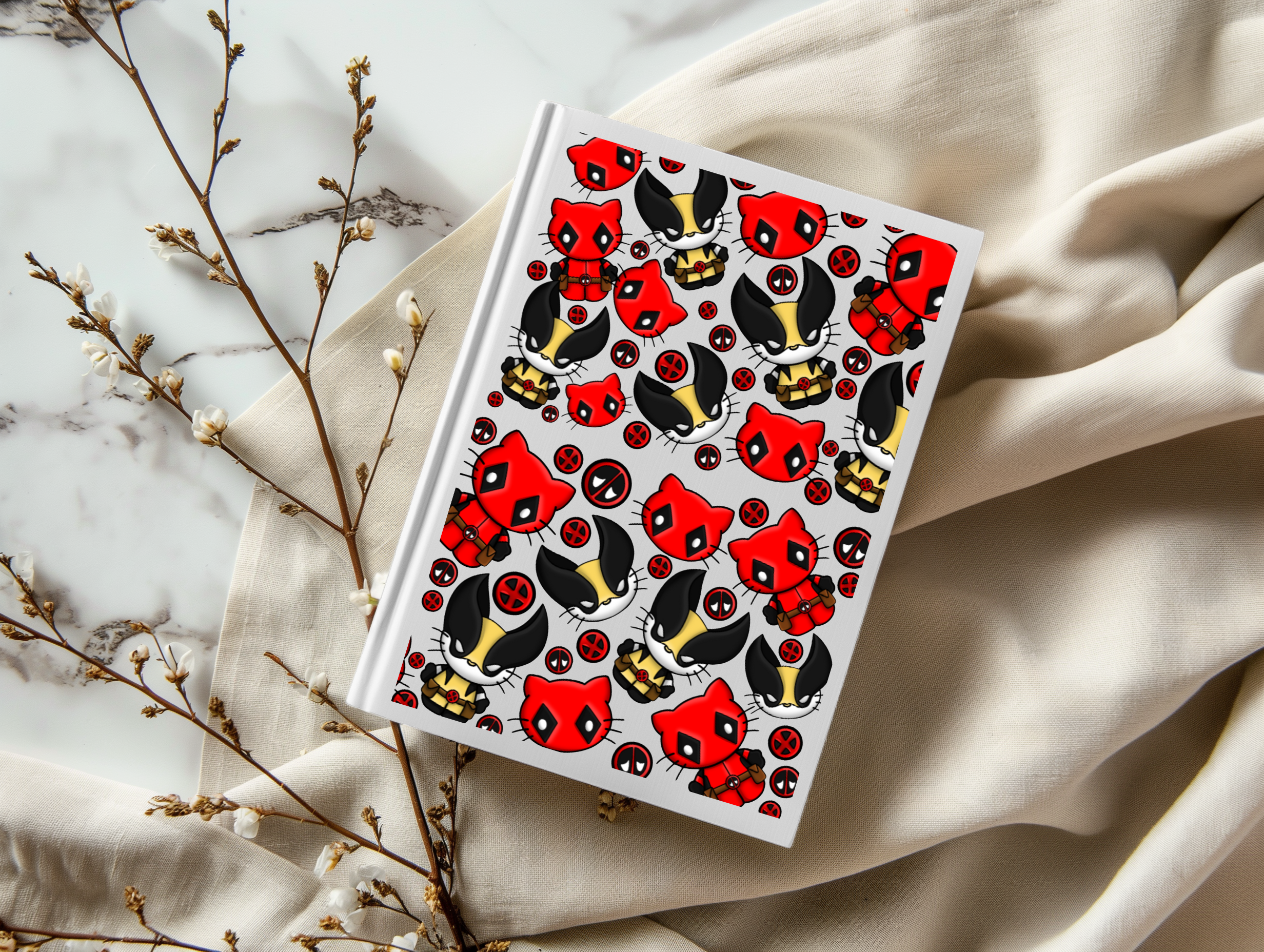Deadpool Kitty - A5 Notebook UV DTF Wrap – Southern Gem Creations