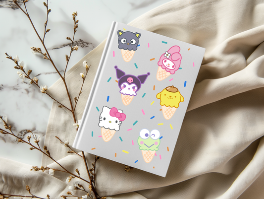 Kuromi Ice Cream Cone Friends - A5 Notebook UV DTF Wrap