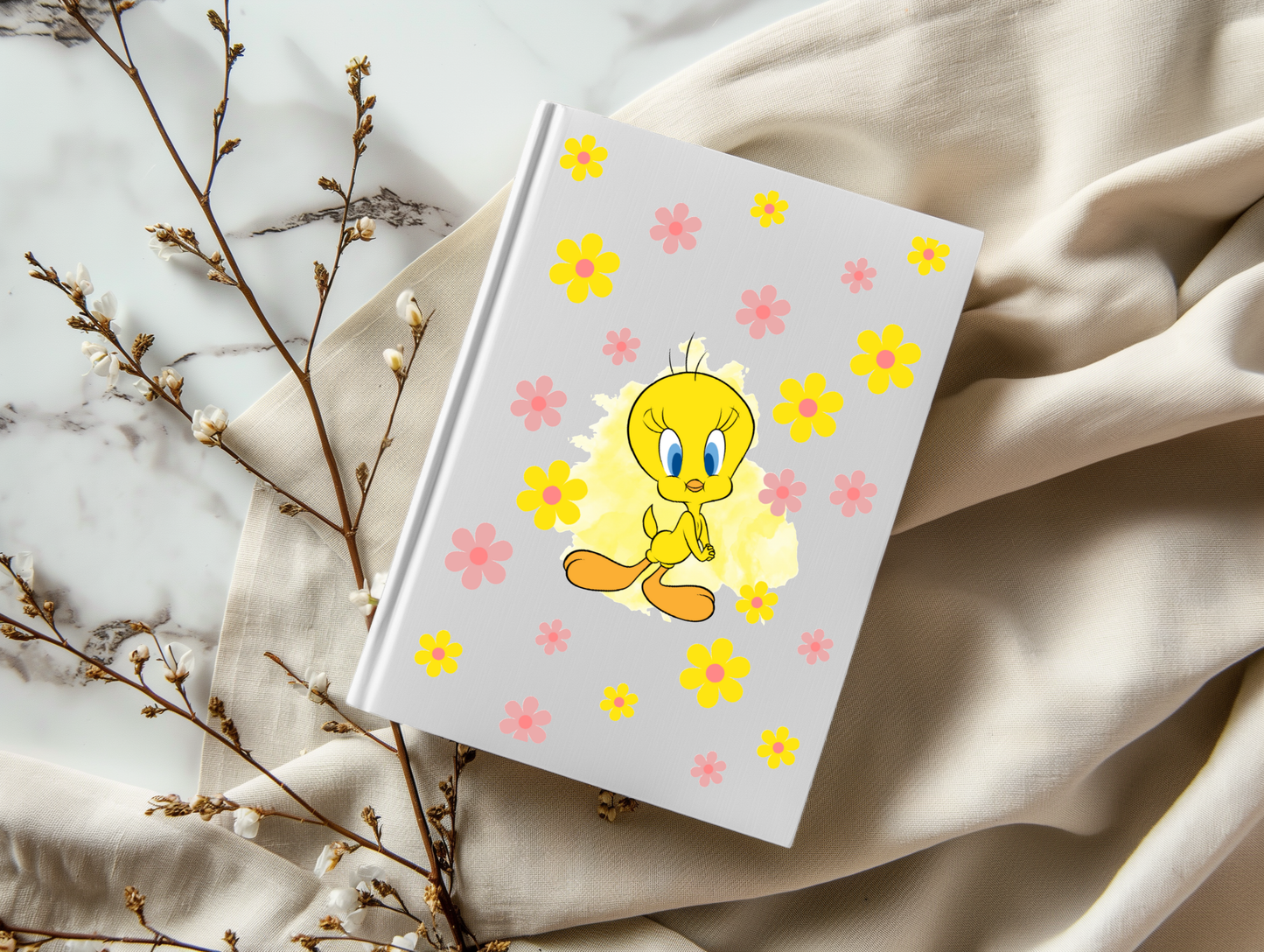 Yellow Bird Tweet - A5 Notebook UV DTF Wrap