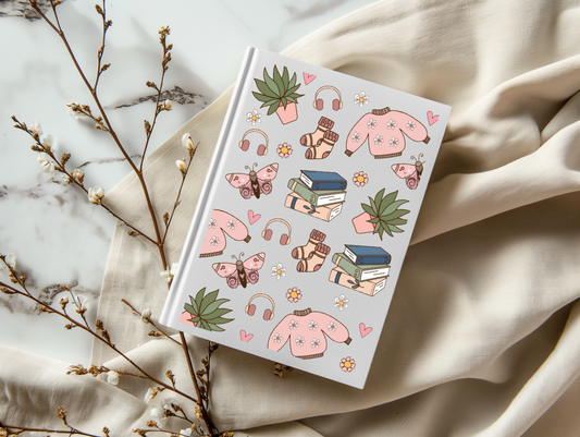 Autumn Bookish Book Stack Sweater Socks - A5 Notebook UV DTF Wrap