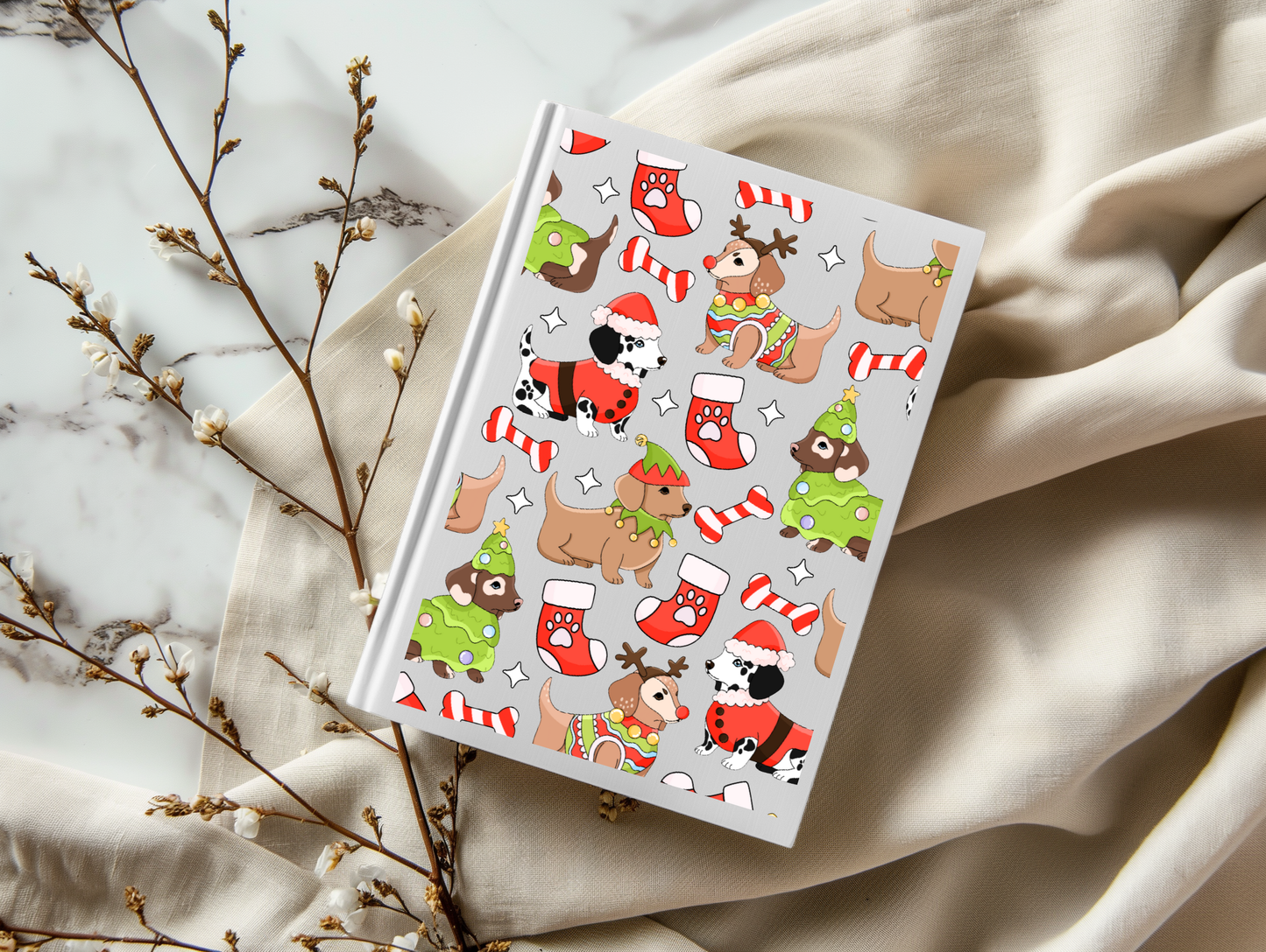 Christmas Dogs - A5 Notebook UV DTF Wrap