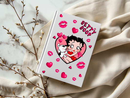 Betty And Dog With Hearts - A5 Notebook UV DTF Wrap