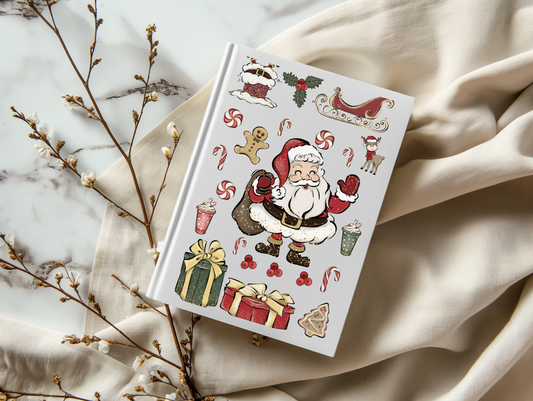 Watercolor Christmas Santa - A5 Notebook UV DTF Wrap