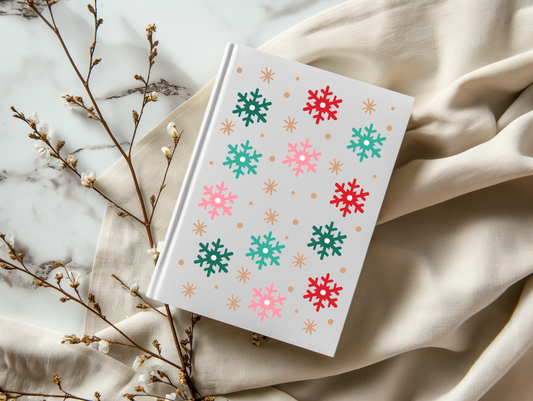 Christmas Multi Colored Snowflakes - A5 Notebook UV DTF Wrap
