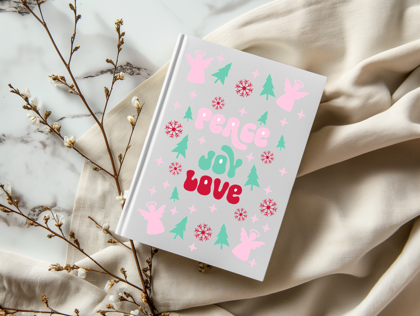 Christmas Peace Joy Love Angel - A5 Notebook UV DTF Wrap