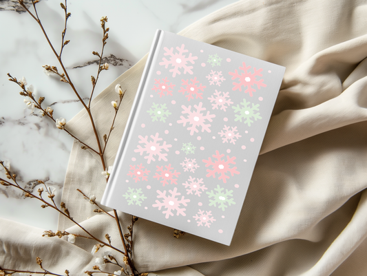 Christmas Pastel Snowflakes - A5 Notebook UV DTF Wrap
