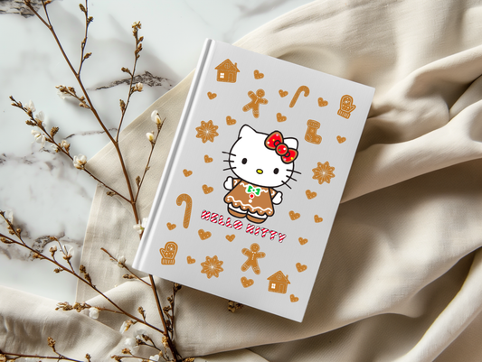 Christmas Gingerbread Kitty - A5 Notebook UV DTF Wrap