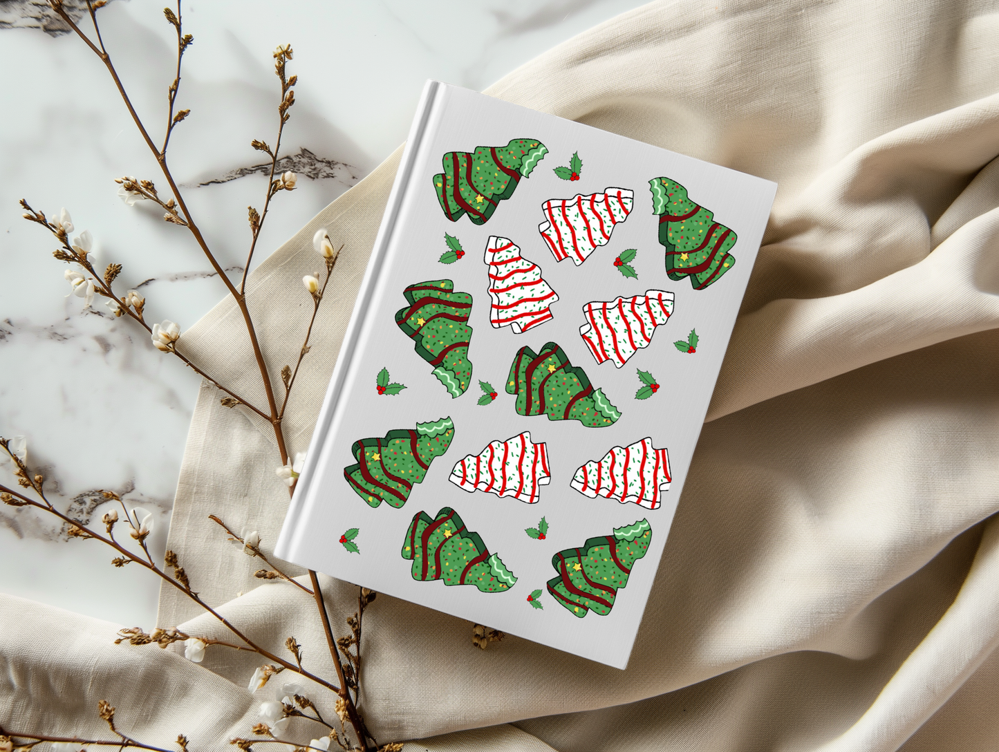 Christmas Green Vanilla Tree Cake - A5 Notebook UV DTF Wrap