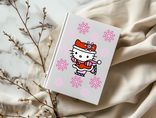 Christmas Ice Skating Kitty - A5 Notebook UV DTF Wrap