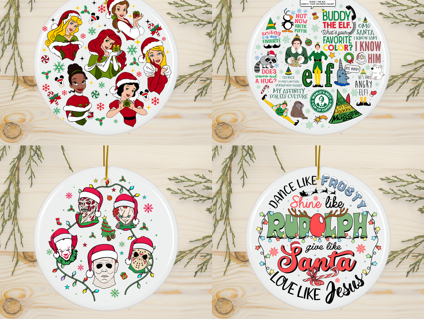 Transparent Character Ornament Set 2.8 Inch - Ornament UVDTF Decal