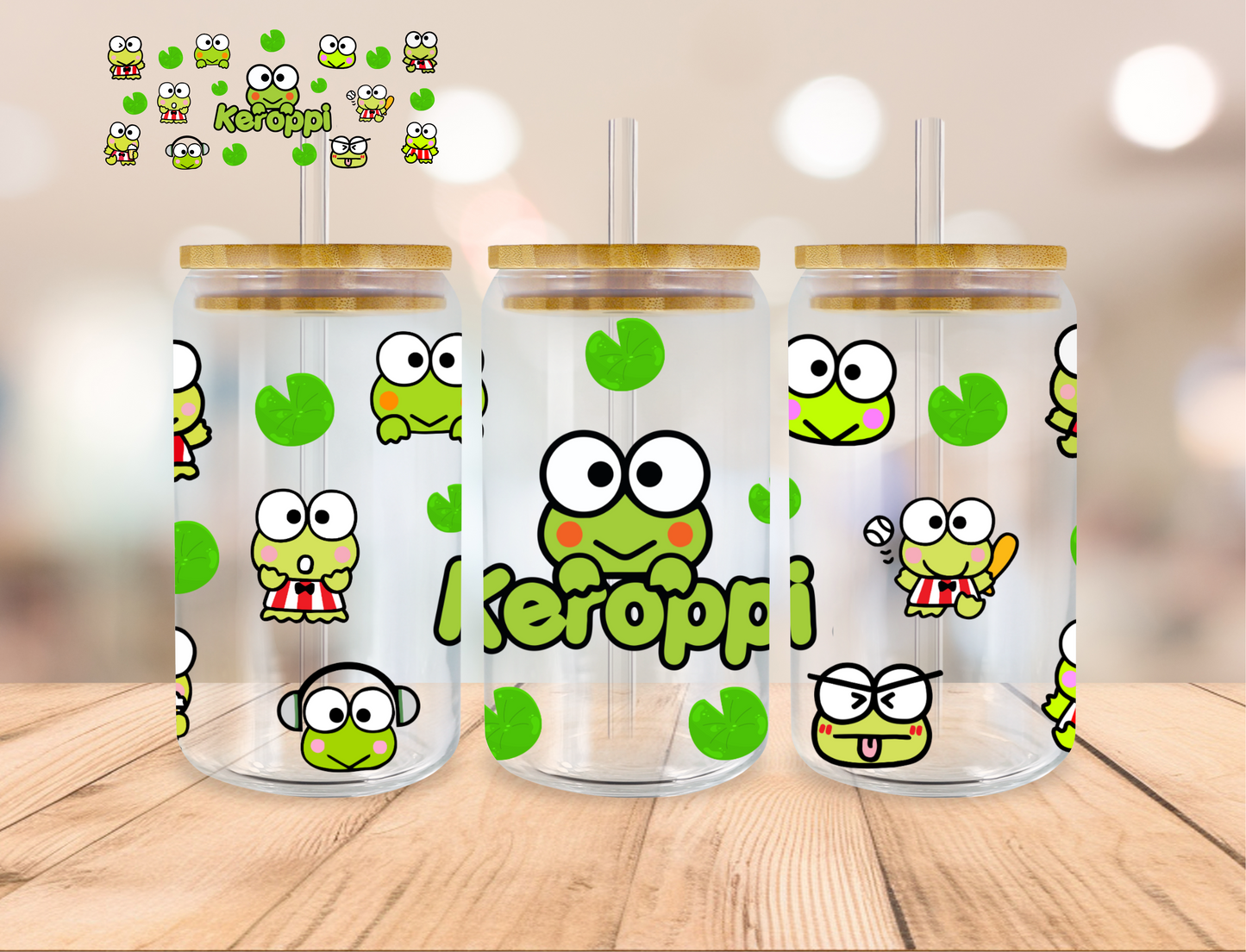 Keroppi Ver 2 - 16 oz / 20 oz Libby UV DTF Wrap