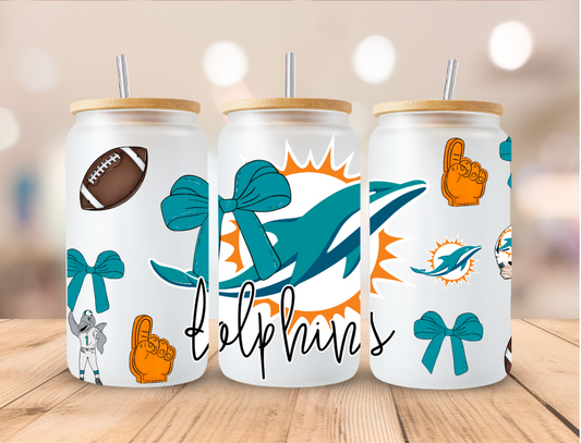 Football Miami Dolphins - 16 oz / 20 oz Libby UV DTF Wrap