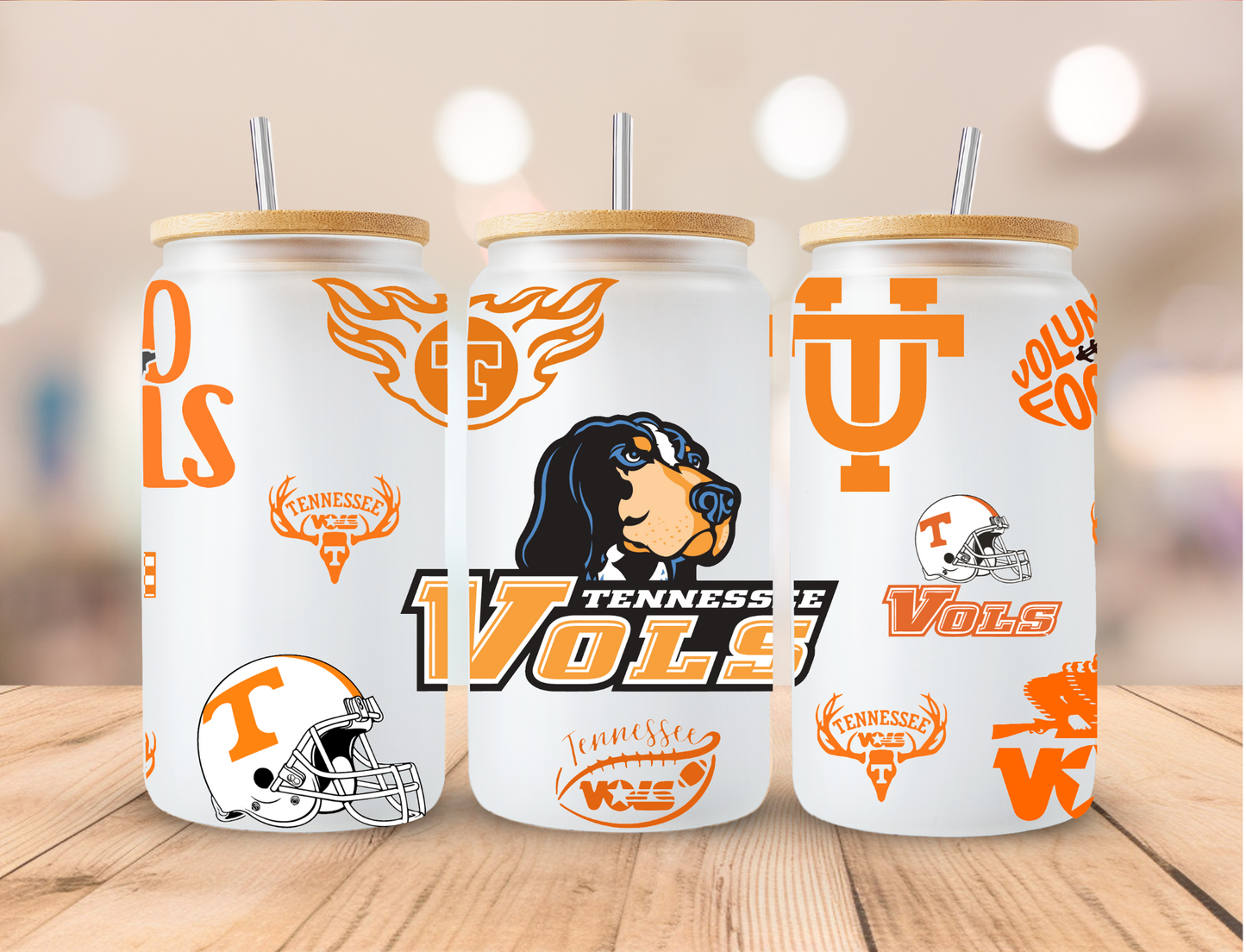 Football Tennessee Vols - 16 oz / 20 oz Libby UV DTF Wrap