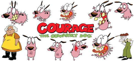 Courage The Cowardly Dog - 16 oz Libby UV DTF Wrap RTS