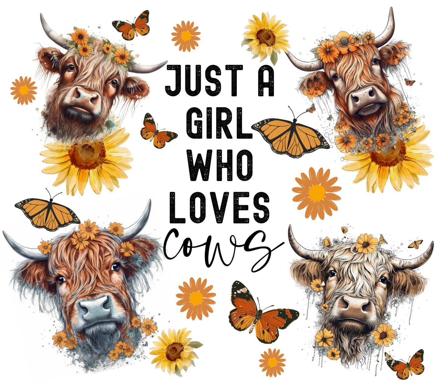 Just A Girl Who Loves Cows - 20 Oz Sublimation Transfer