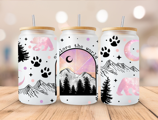 Explore The World - 16 oz / 20 oz Libby UV DTF Wrap